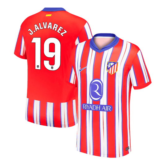 J.ALVAREZ #19 Atletico Madrid Home  Soccer Jersey 2024/25 Top Dresy Shop