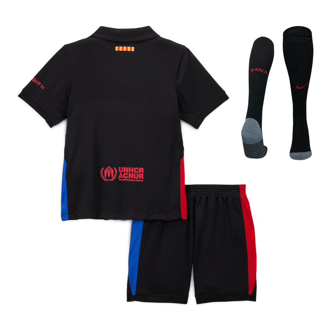 Kid's Barcelona Away  Soccer Jersey Kit(Jersey+Shorts+Socks) 2024/25 - Spotify Logo Without Text Top Soccer Jerseys Store
