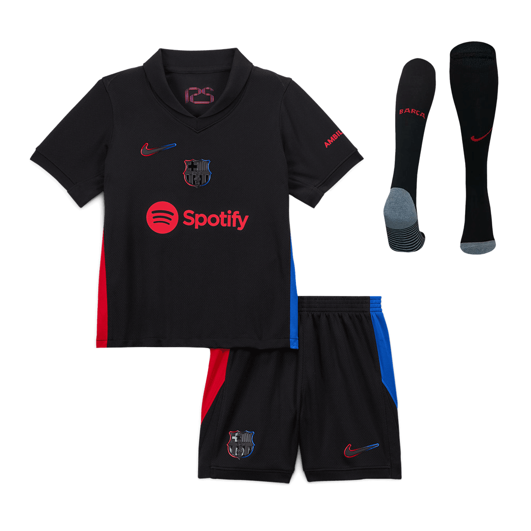 Kid's Barcelona Away  Soccer Jersey Kit(Jersey+Shorts+Socks) 2024/25 Top Dresy Shop