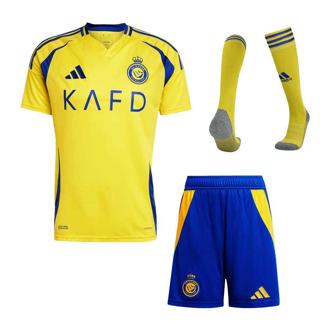 Al Nassr Home  Soccer Jersey Kit(Jersey+Shorts+Socks) 2024/25 Top Dresy Shop