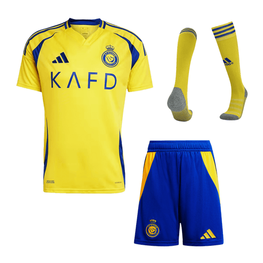 Al Nassr Home  Soccer Jersey Kit(Jersey+Shorts+Socks) 2024/25 Top Dresy Shop