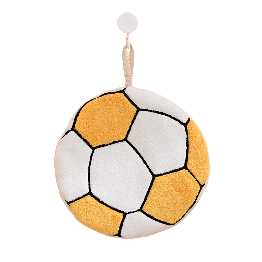 1 Pcs Hanging coral fleece quick-drying football hand towel Yellow Top Dresy Shop