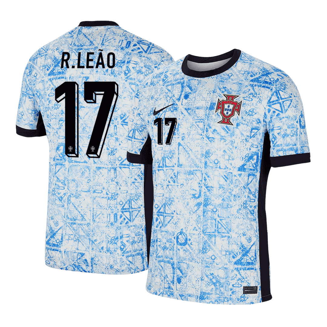 R.Leão #17 Portugal Away  Soccer Jersey Euro 2024 Top Dresy Shop
