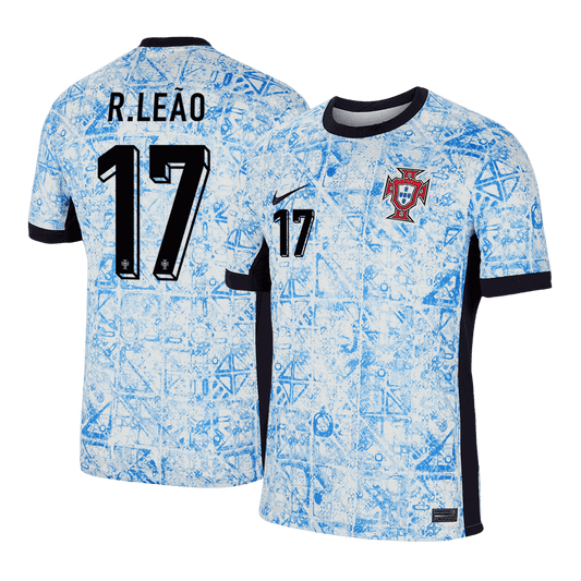R.Leão #17 Portugal Away  Soccer Jersey Euro 2024 Top Dresy Shop