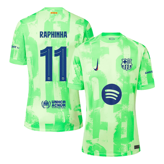 RAPHINHA #11 Barcelona Third Away  Soccer Jersey 2024/25 - UCL?Spotify Logo Without Text? Top Dresy Shop
