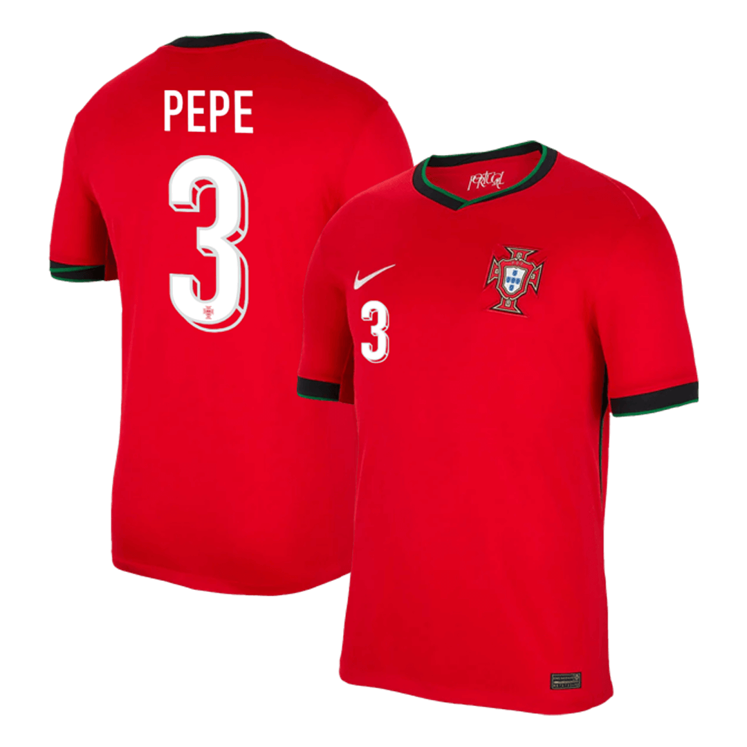 PEPE #3 Portugal Home  Soccer Jersey Euro 2024 Top Soccer Jerseys Store