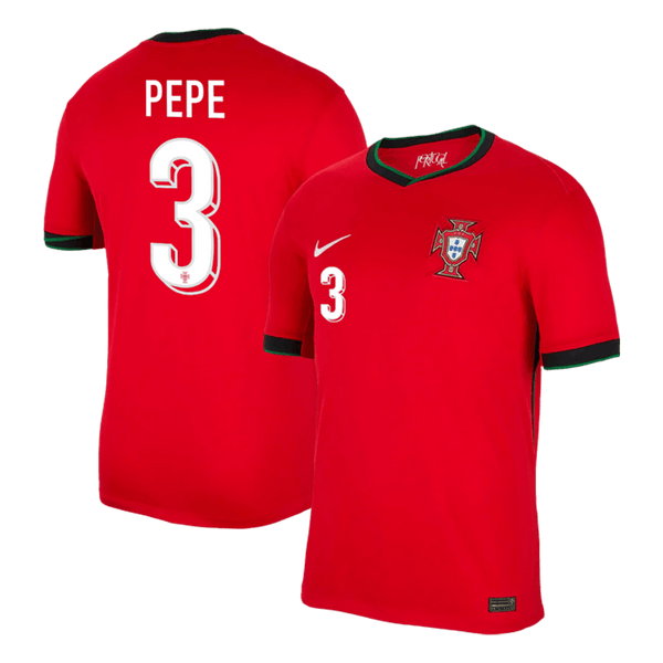 PEPE #3 Portugal Home  Soccer Jersey Euro 2024 Top Soccer Jerseys Store