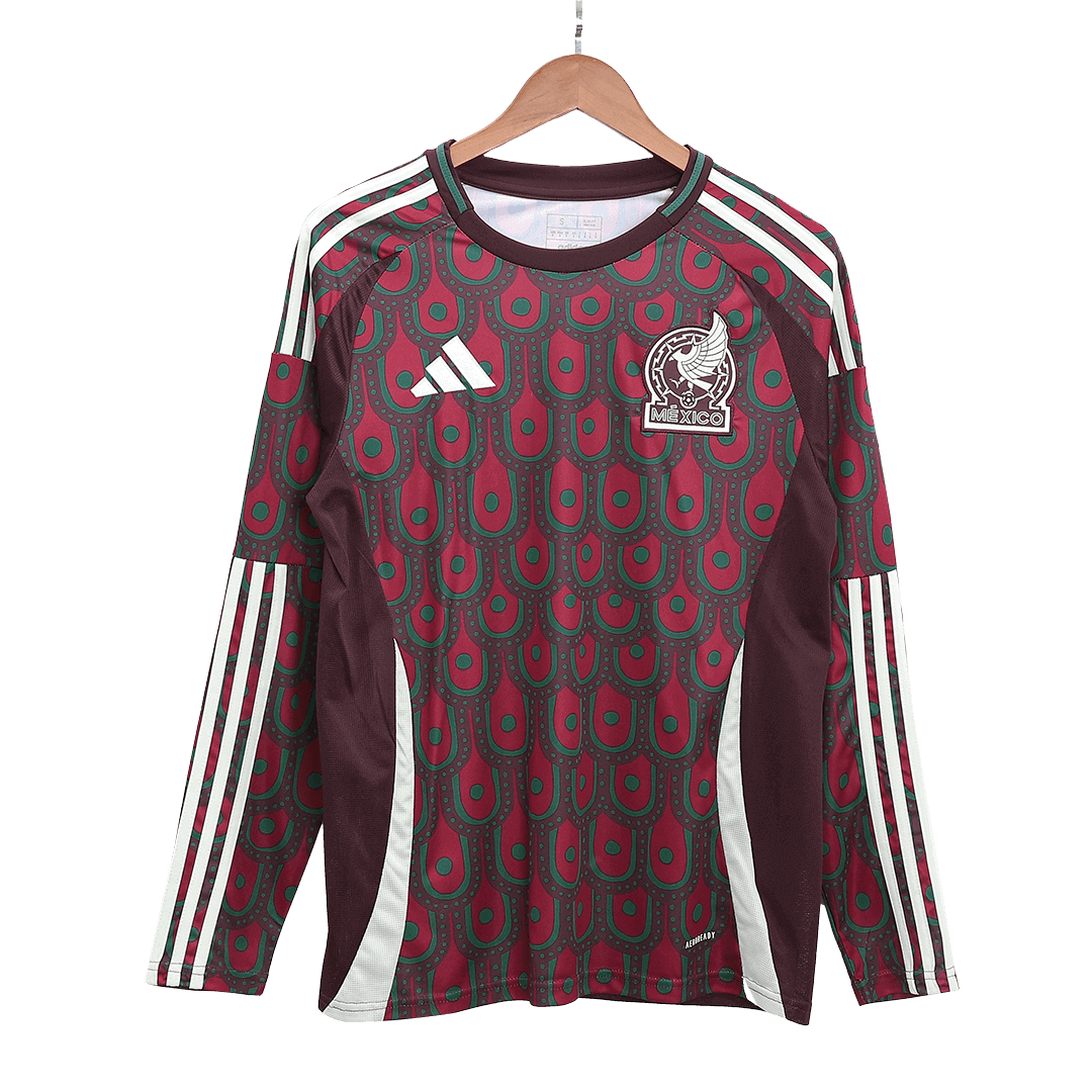 Men's Mexico Home Long Sleeve Soccer Jersey Copa América 2024 Top Dresy Shop