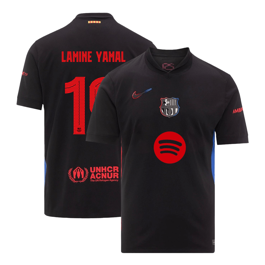 LAMINE YAMAL #19 Barcelona Away  Soccer Jersey 2024/25k - Spotify Logo Without Text Top Dresy Shop