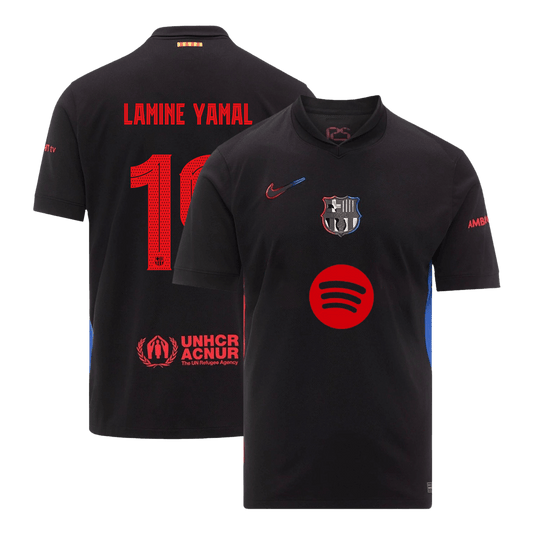 LAMINE YAMAL #19 Barcelona Away  Soccer Jersey 2024/25k - Spotify Logo Without Text Top Dresy Shop