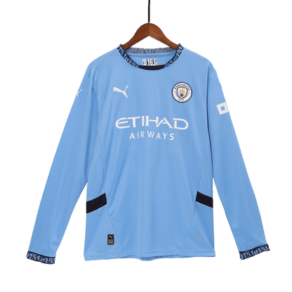 Manchester City Home Long Sleeve  Soccer Jersey 2024/25 Top Dresy Shop