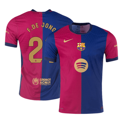 Player Version F.DE JONG #21 Barcelona Home  Soccer Jersey 2024/25 - Spotify Logo Without Text Top Dresy Shop