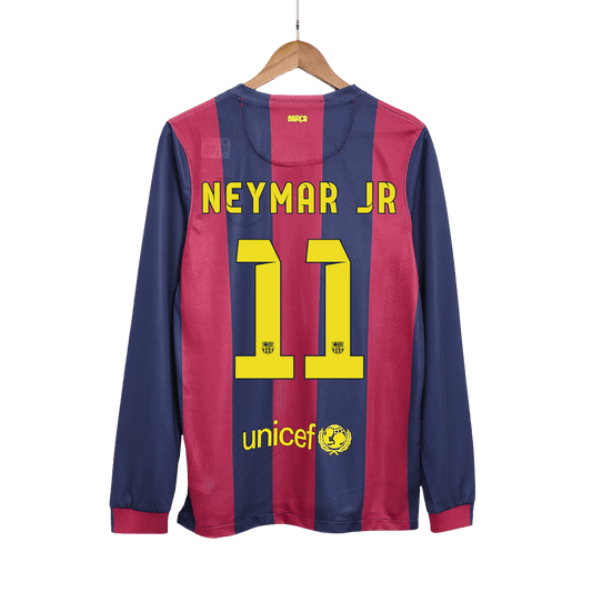 Retro NEYMAR JR #11 2014/15 Barcelona Home Long Sleeve  Soccer Jersey Top Dresy Shop