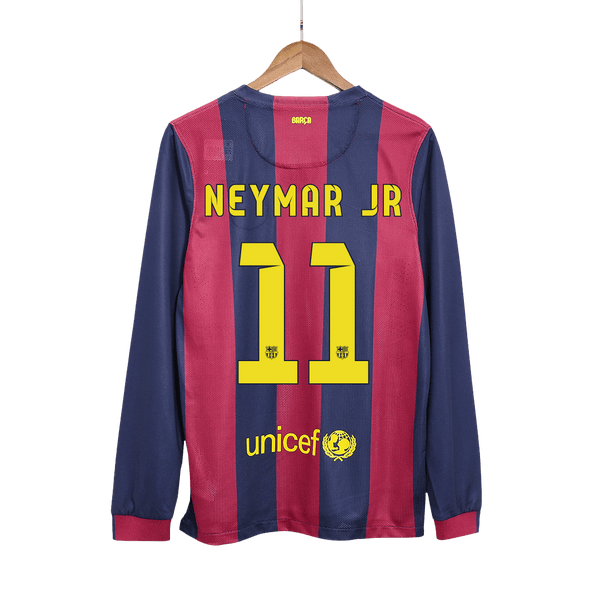 Retro NEYMAR JR #11 2014/15 Barcelona Home Long Sleeve  Soccer Jersey Top Soccer Jerseys Store