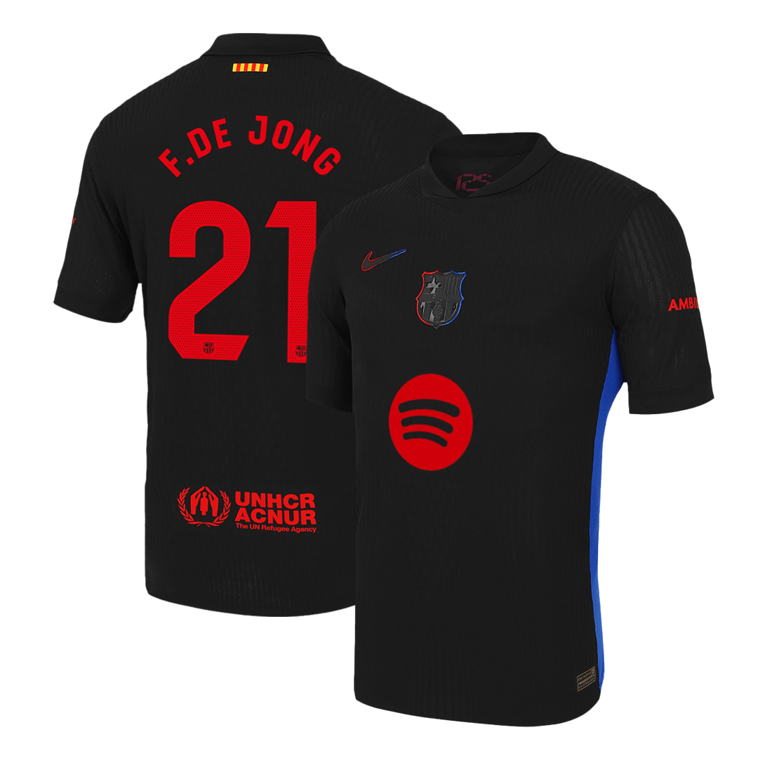 Player Version F.DE JONG #21 Barcelona Away  Soccer Jersey 2024/25 - Spotify Logo Without Text Top Dresy Shop