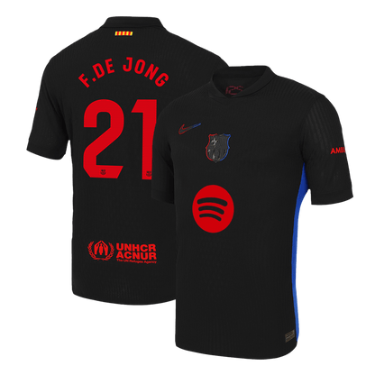 Player Version F.DE JONG #21 Barcelona Away  Soccer Jersey 2024/25 - Spotify Logo Without Text Top Dresy Shop