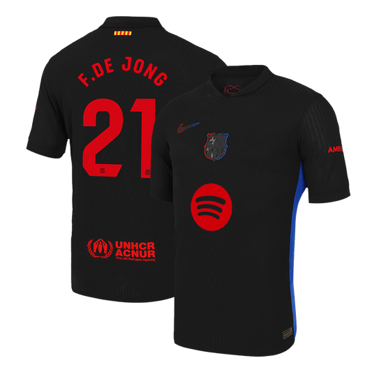 Player Version F.DE JONG #21 Barcelona Away  Soccer Jersey 2024/25 - Spotify Logo Without Text Top Dresy Shop
