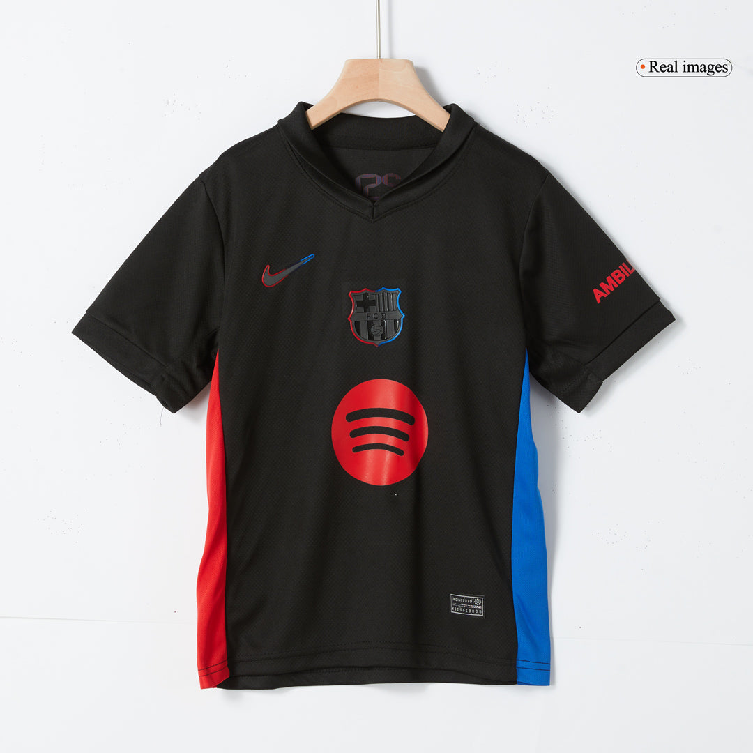 Kid's Barcelona Away  Soccer Jersey Kit(Jersey+Shorts) 2024/25 - Spotify Logo Without Text Top Dresy Shop