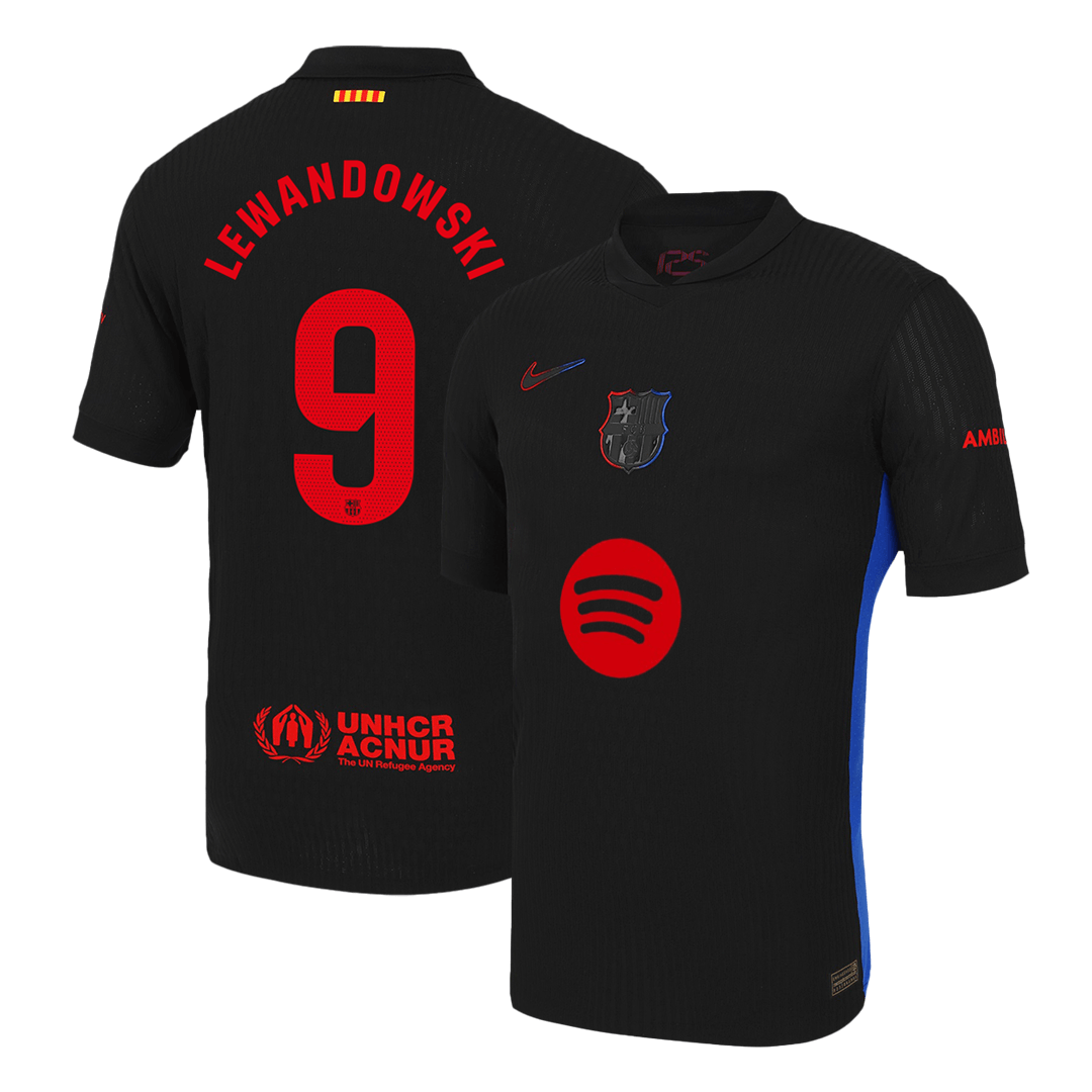 Player Version LEWANDOWSKI #9 Barcelona Away  Soccer Jersey 2024/25 - Spotify Logo Without Text Top Dresy Shop