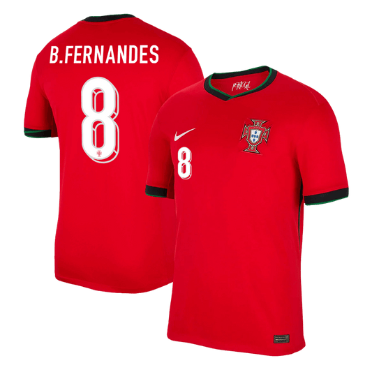 B.FERNANDES #8 Portugal Home  Soccer Jersey Euro 2024 Top Dresy Shop