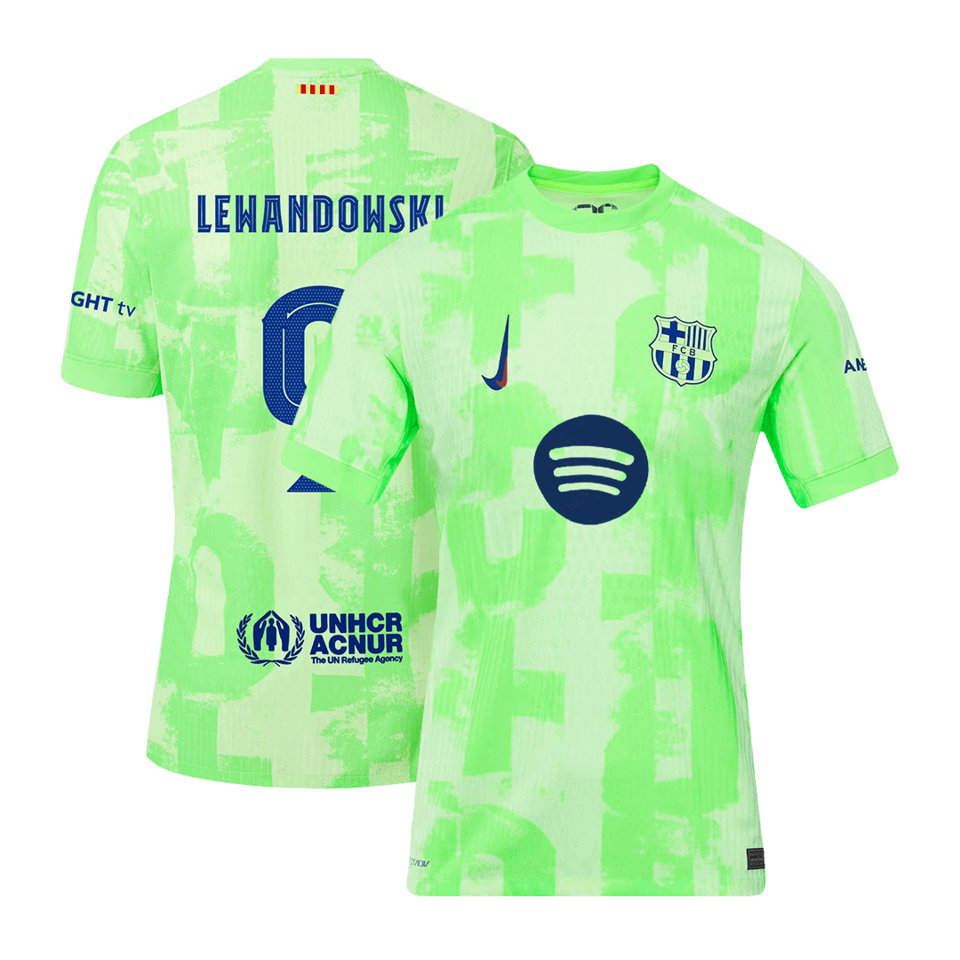 Player Version LEWANDOWSKI #9 Barcelona Third Away  Soccer Jersey 2024/25- UCL?Spotify Logo Without Text? Top Dresy Shop