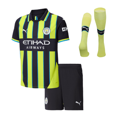 Kid's Manchester City Away  Soccer Jersey Kit(Jersey+Shorts+Socks) 2024/25 Top Dresy Shop