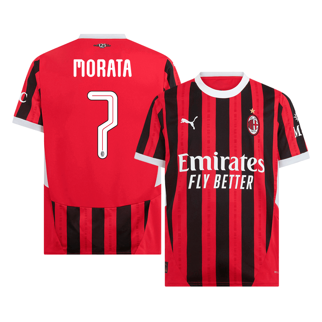 MORATA #7 AC Milan Home  Soccer Jersey 2024/25 - UCL Top Soccer Jerseys Store