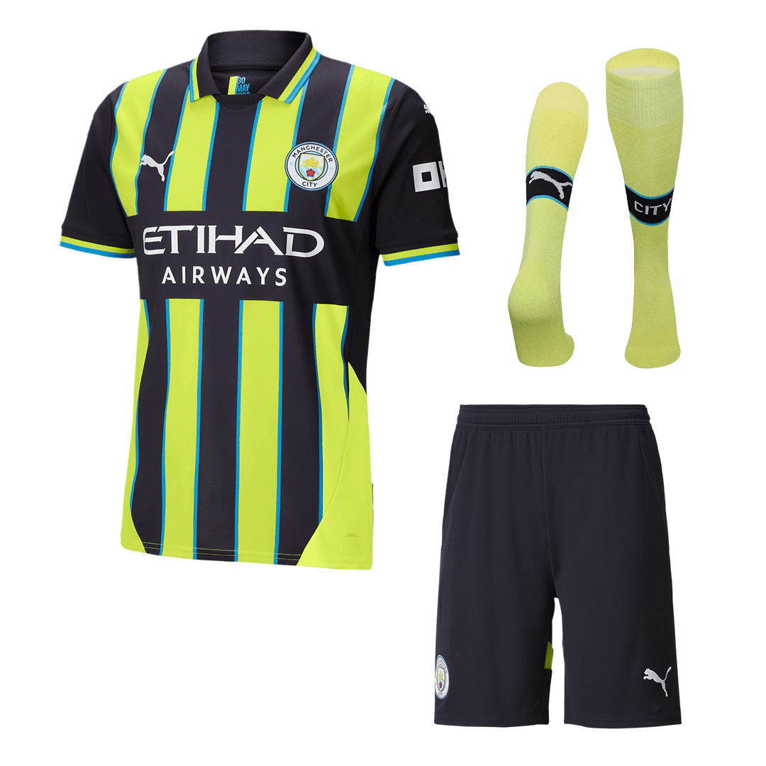 Manchester City Away  Soccer Jersey Kit(Jersey+Shorts+Socks) 2024/25 Top Dresy Shop