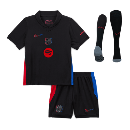 Kid's Barcelona Away  Soccer Jersey Kit(Jersey+Shorts+Socks) 2024/25 - Spotify Logo Without Text Top Dresy Shop