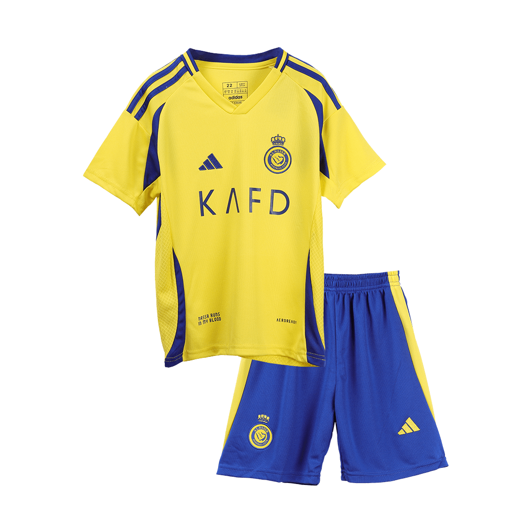 Kid's RONALDO #7 Al Nassr Home  Soccer Jersey Kit(Jersey+Shorts) 2024/25 Top Dresy Shop