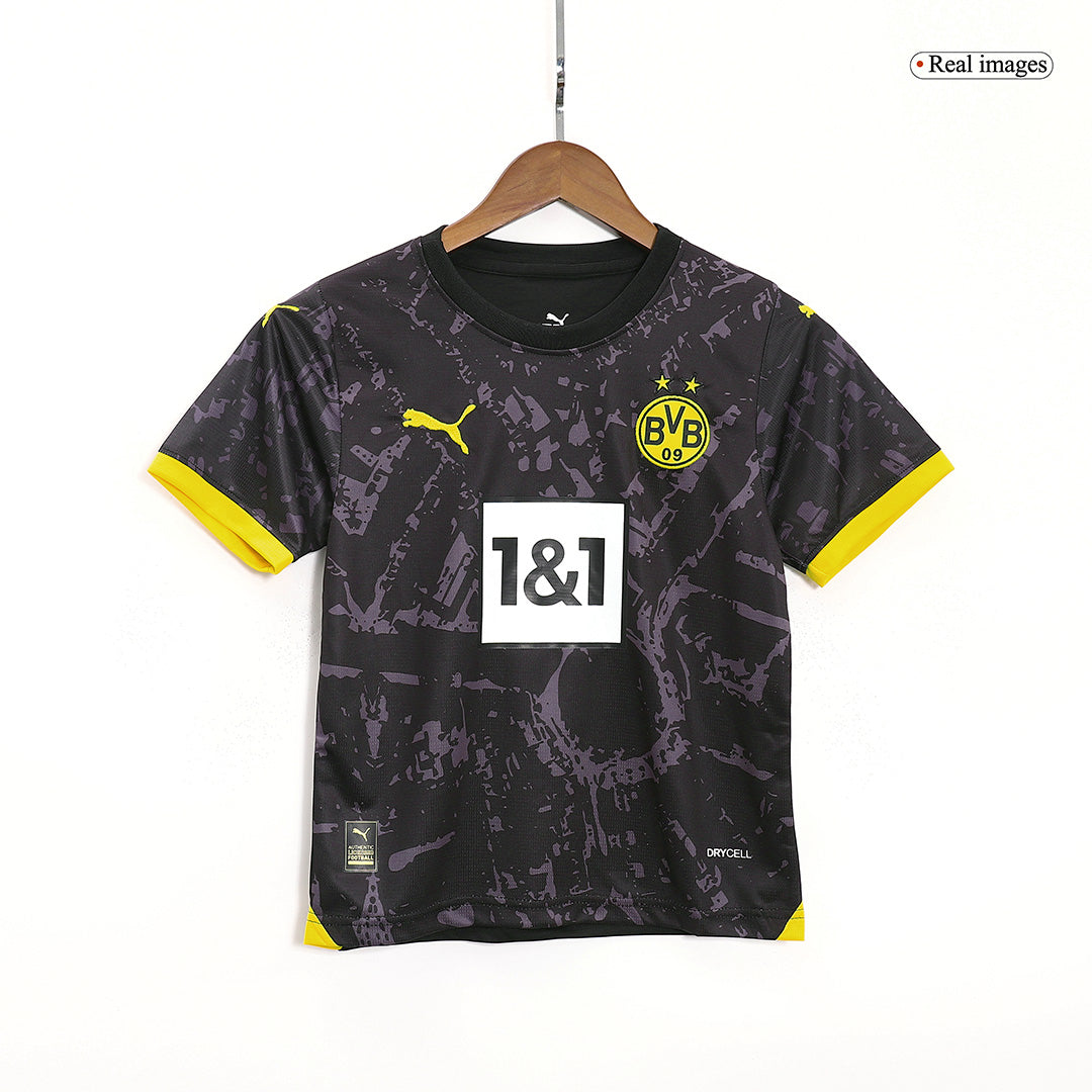 Kid's Borussia Dortmund Away  Soccer Jersey Kit(Jersey+Shorts) 2023/24 Top Dresy Shop