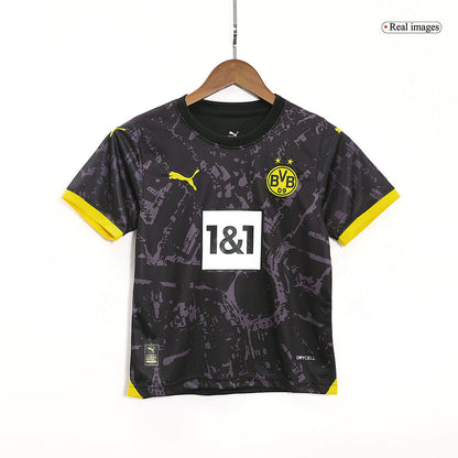 Kid's Borussia Dortmund Away  Soccer Jersey Kit(Jersey+Shorts) 2023/24 Top Dresy Shop