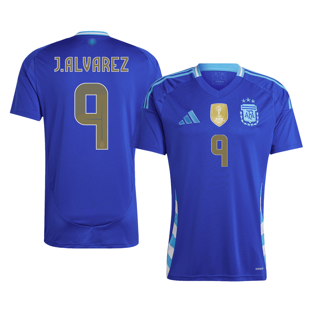 J.ALVAREZ #9 Argentina Away  Soccer Jersey 2024 Top Dresy Shop
