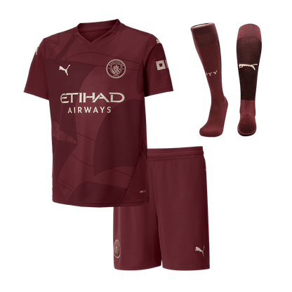 Kid's Manchester City Third Away  Soccer Jersey Kit(Jersey+Shorts+Socks) 2024/25 Top Dresy Shop