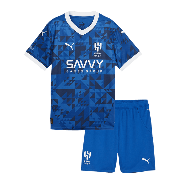 Kid's Al Hilal SFC Home  Soccer Jersey Kit(Jersey+Shorts) 2024/25 Top Soccer Jerseys Store