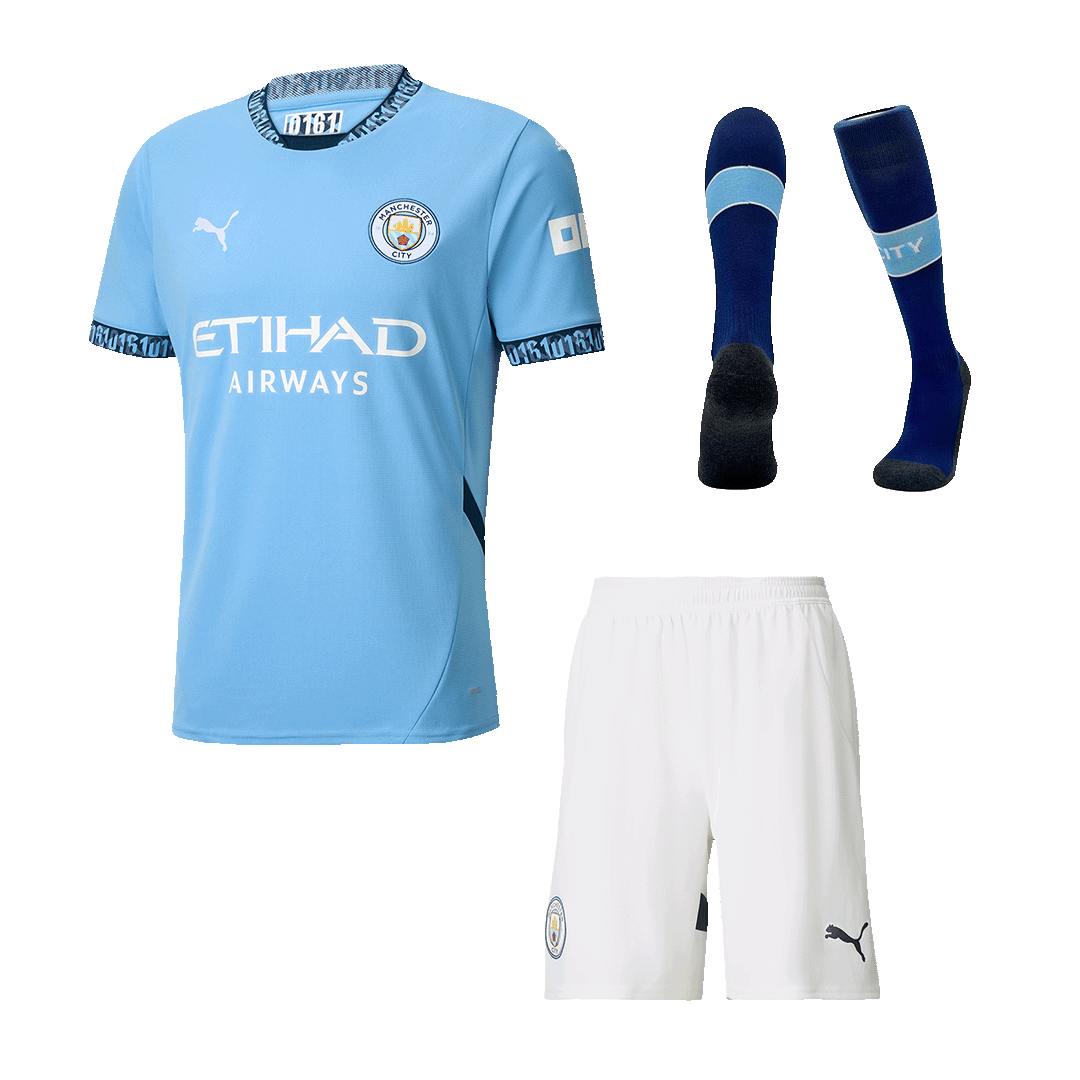 Manchester City Home  Soccer Jersey Kit(Jersey+Shorts+Socks) 2024/25 Top Dresy Shop