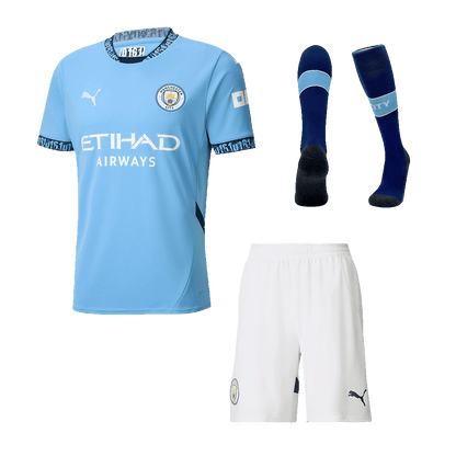 Manchester City Home  Soccer Jersey Kit(Jersey+Shorts+Socks) 2024/25 Top Dresy Shop