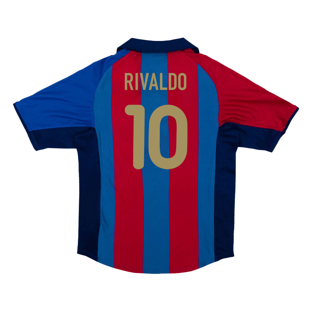 Retro RIVALDO #10 2001/02 Barcelona Home  Soccer Jersey Top Dresy Shop