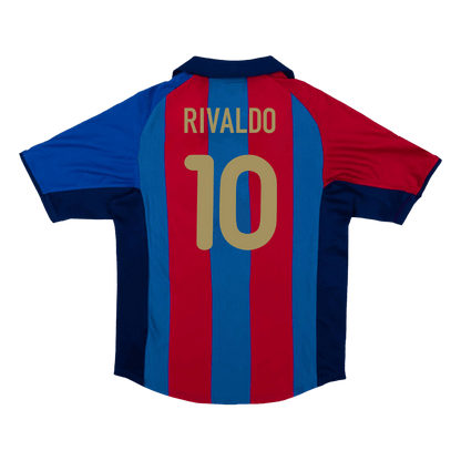 Retro RIVALDO #10 2001/02 Barcelona Home  Soccer Jersey Top Dresy Shop
