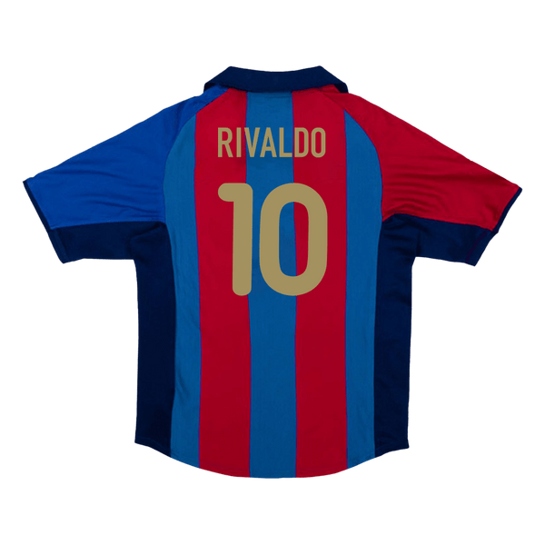 Retro RIVALDO #10 2001/02 Barcelona Home  Soccer Jersey Top Soccer Jerseys Store