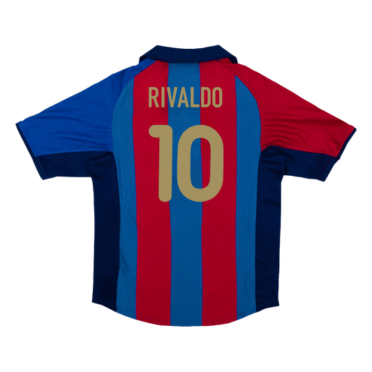 Retro RIVALDO #10 2001/02 Barcelona Home  Soccer Jersey Top Dresy Shop