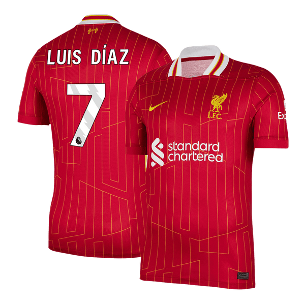 Luis Díaz #7 Liverpool Home  Soccer Jersey 2024/25 Top Soccer Jerseys Store