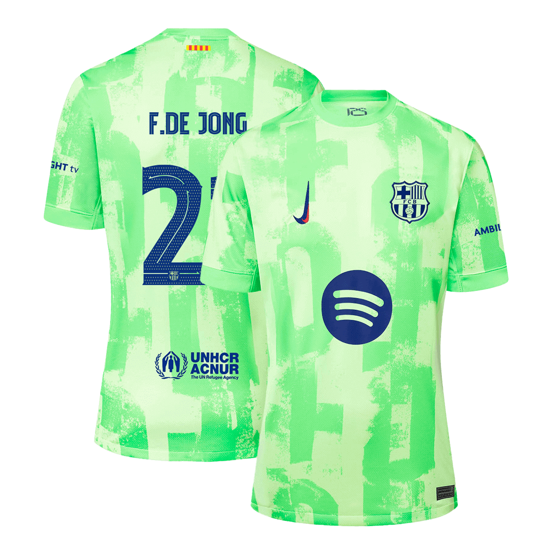 F.DE JONG #21 Barcelona Third Away  Soccer Jersey 2024/25 - UCL?Spotify Logo Without Text? Top Dresy Shop
