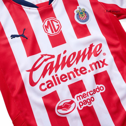 Kid's Chivas Home  Soccer Jersey Kit(Jersey+Shorts) 2024/25 Top Dresy Shop