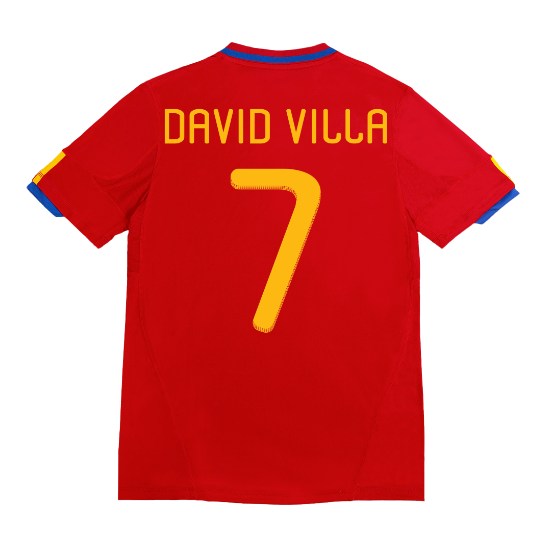Retro DAVID VILLA #7 2010 Spain Home  Soccer Jersey Top Dresy Shop
