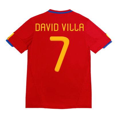 Retro DAVID VILLA #7 2010 Spain Home  Soccer Jersey Top Dresy Shop