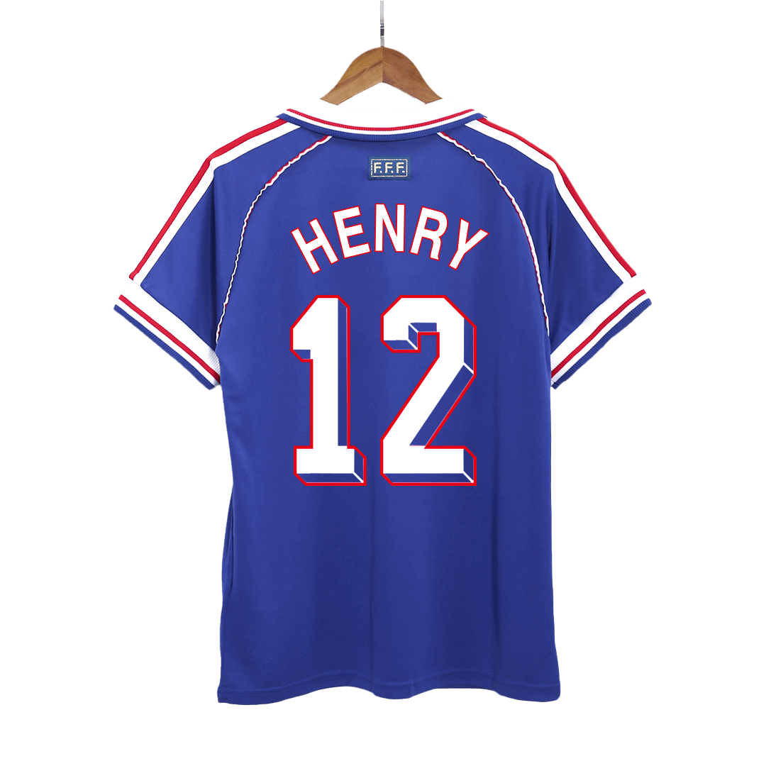 Retro HENRY #12 1998 France Home  Soccer Jersey Top Dresy Shop