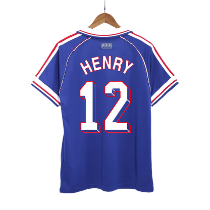 Retro HENRY #12 1998 France Home  Soccer Jersey Top Dresy Shop