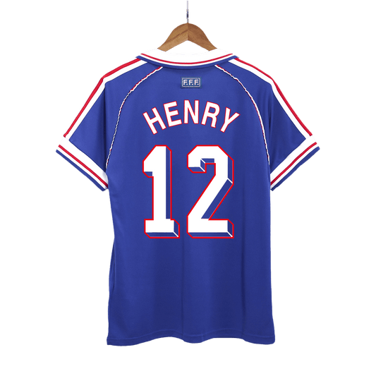 Retro HENRY #12 1998 France Home  Soccer Jersey Top Dresy Shop
