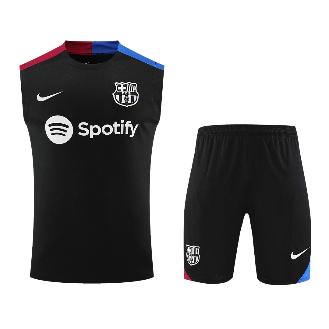 Barcelona Pre-Match  Soccer Jersey Vest Kit(Jersey+Shorts) 2024/25 Top Dresy Shop